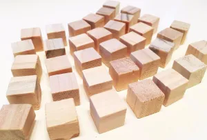 1226 Pk35 Natural Mini Wood Chewy Squares Blocks