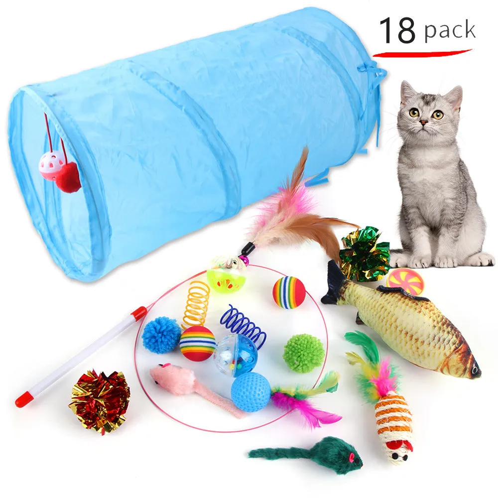 18 Pack Funny Cat Interactive Combination Toys