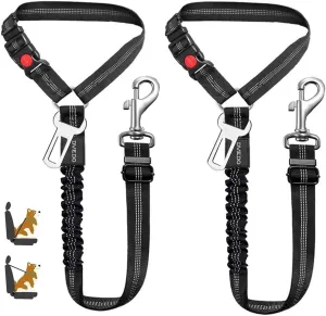 2-in-1 Dog Seatbelt | Black