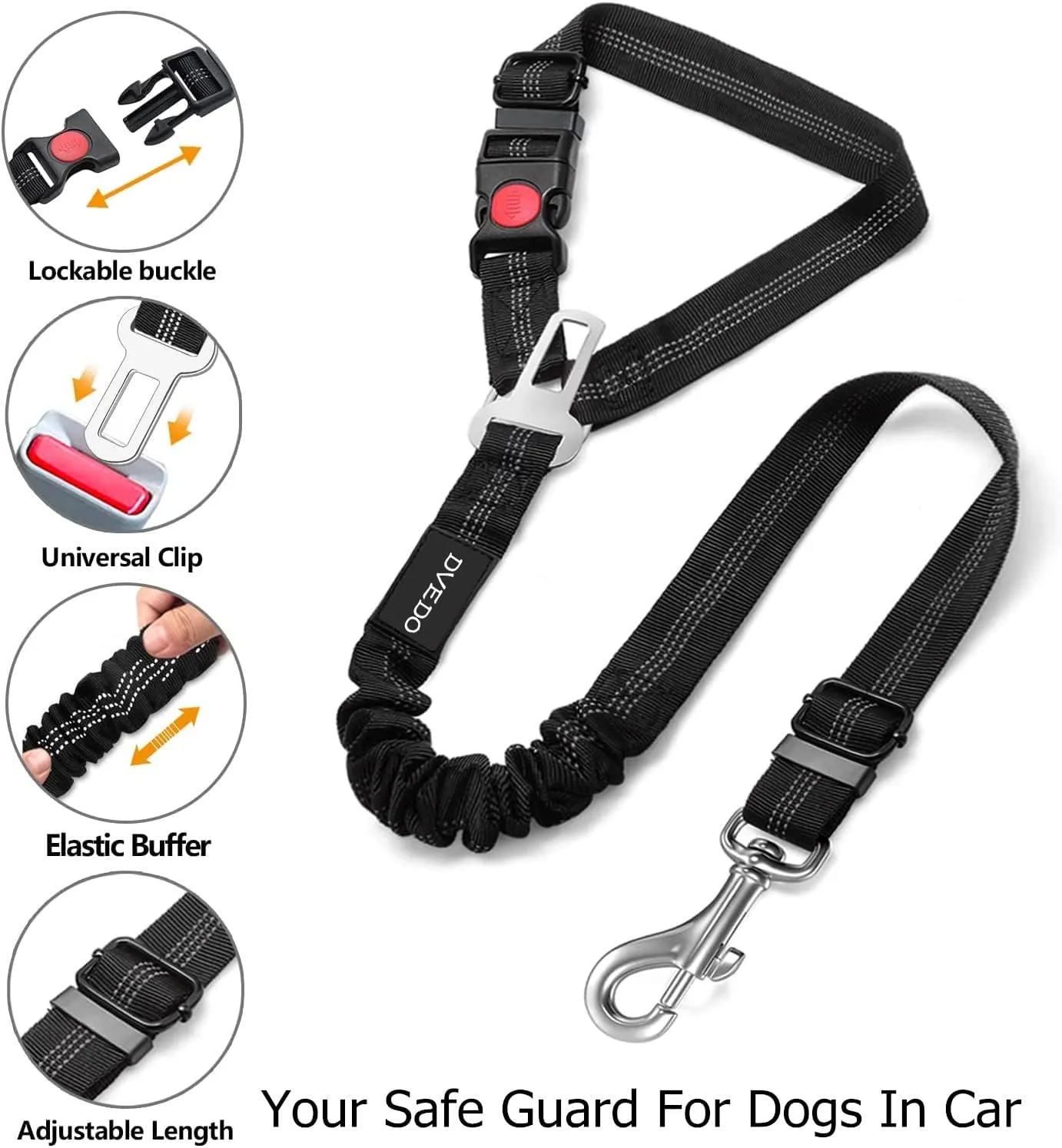 2-in-1 Dog Seatbelt | Black