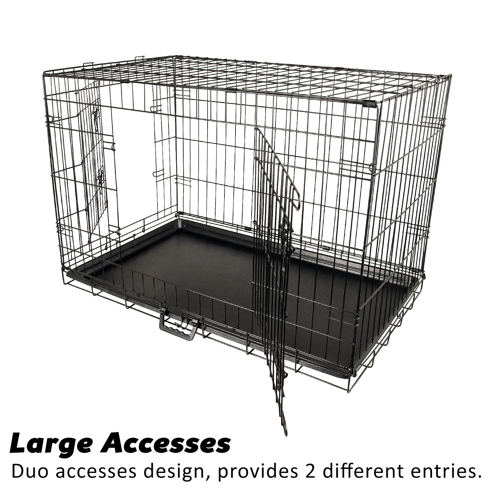 36in Durable Steel Wire Dog Crate with Cover and Cushion