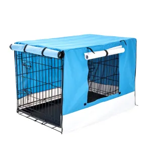 42in Folding Wire Dog Crate with Tray & Cover, Paw Mate