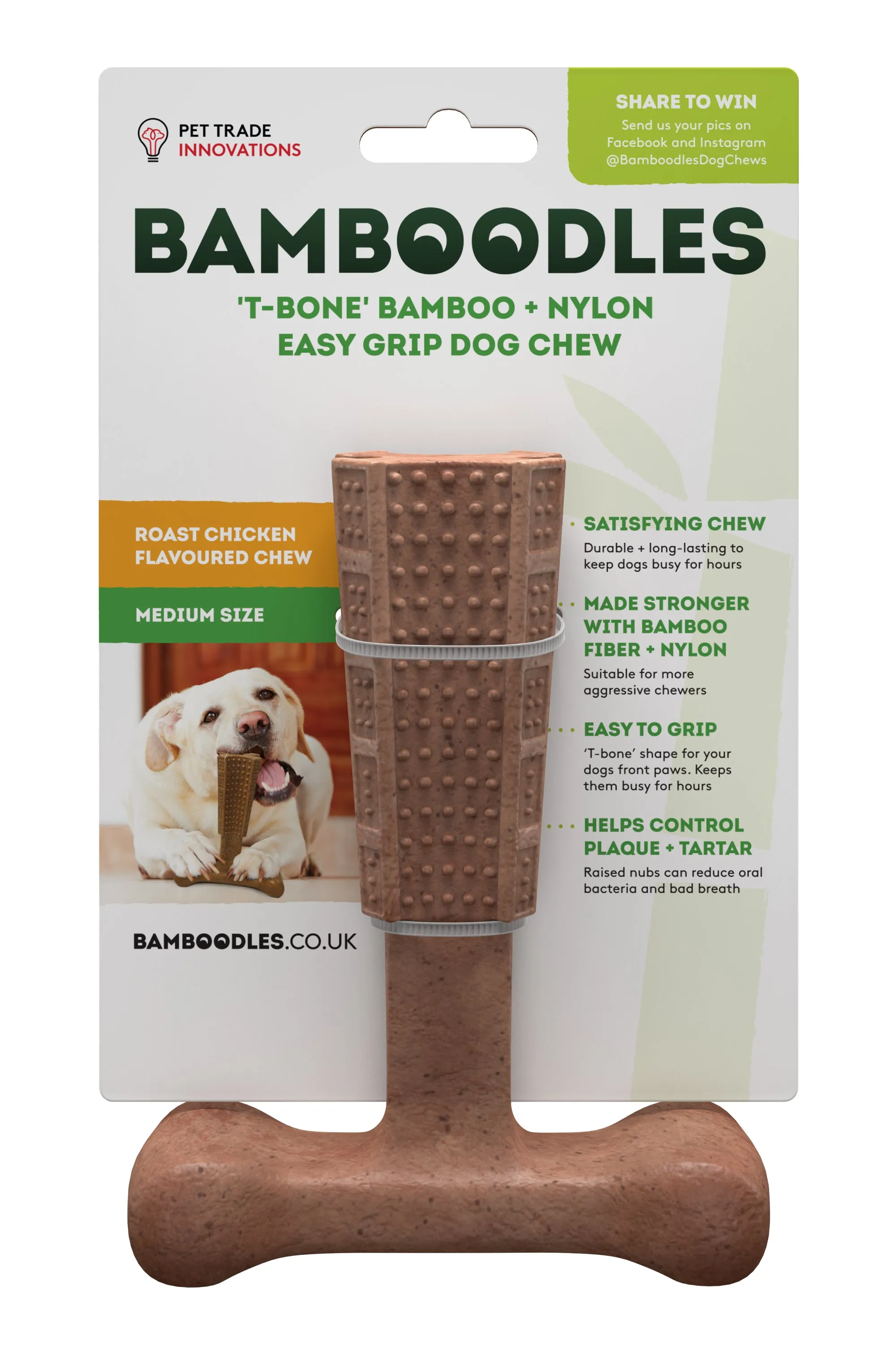 Bamboodles T-bone Chicken Flavour Dog Toys