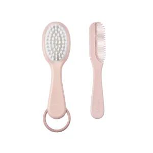 Beaba Baby Brush and Comb - Old Pink