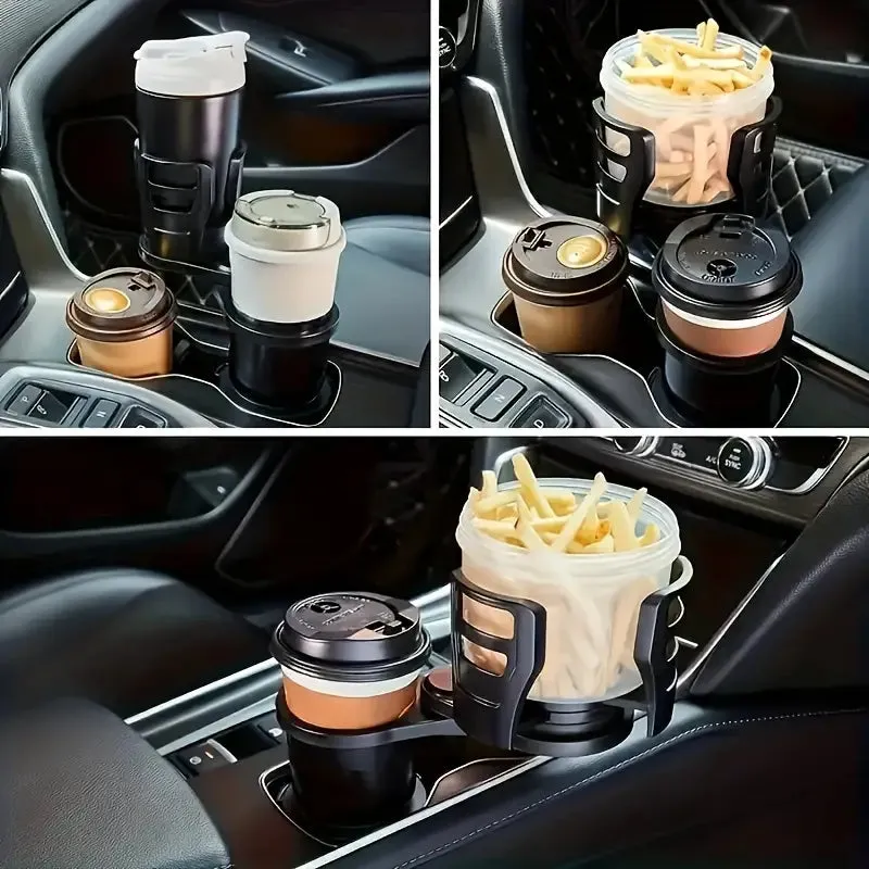 Car Adapter Adjustable Multifunctional Dual Cup Holder With Phone Holder Aromatherapy Organizer