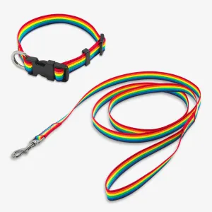 Clearance pet rainbow leash & collar set