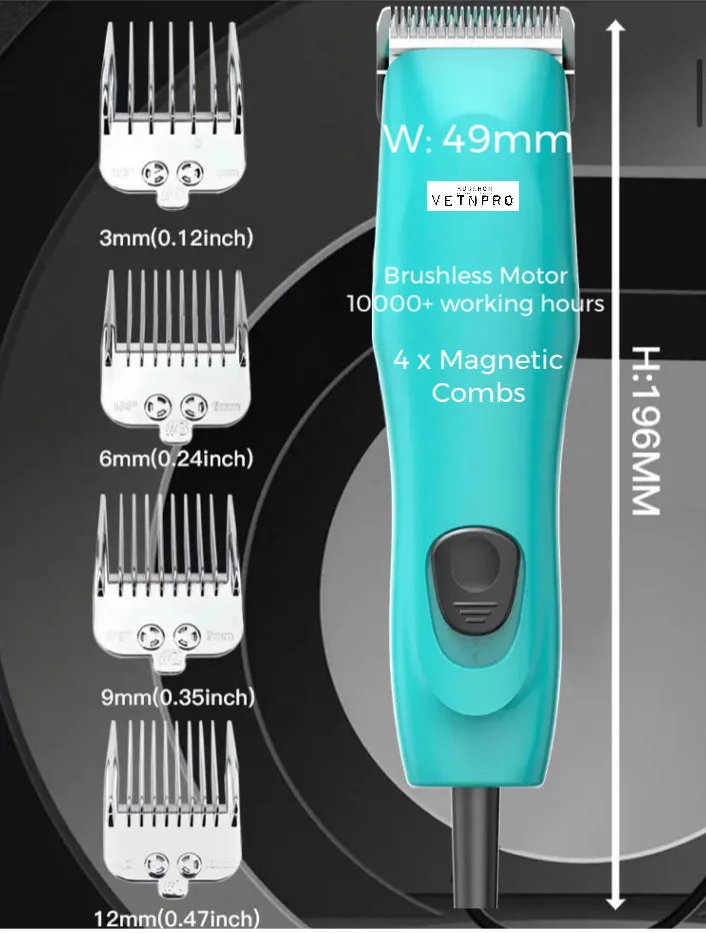 Clipper Set Professional Wahl Andis & Oster Compatible 2sp Range Brushless Motor 10000 hrs low-noise