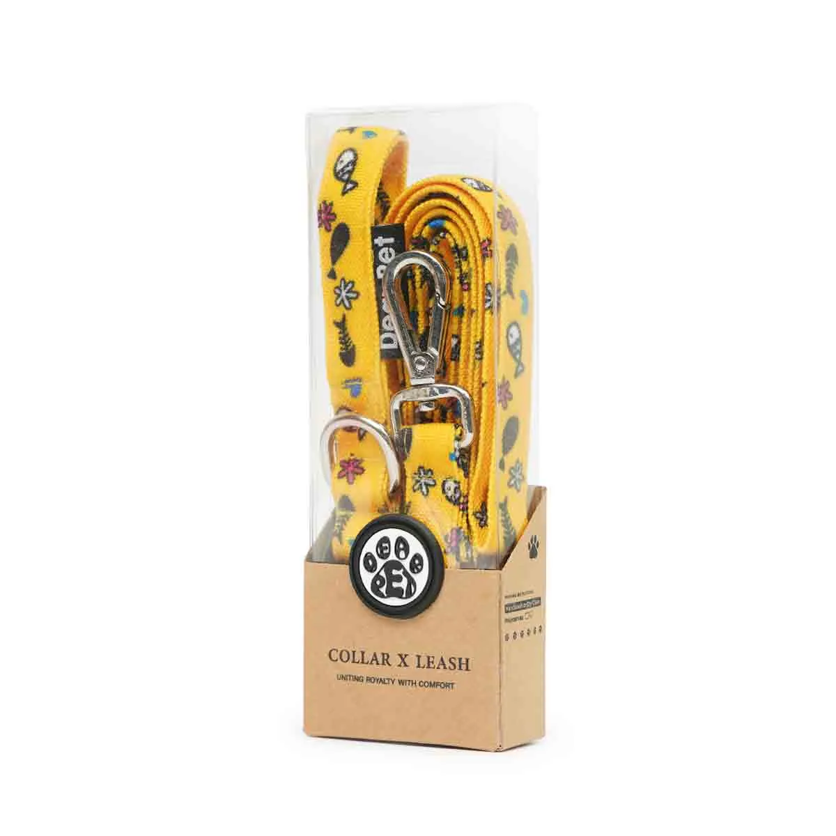 Dear Pet Something's Fishy Cat Collar & Leash Set in Yellow