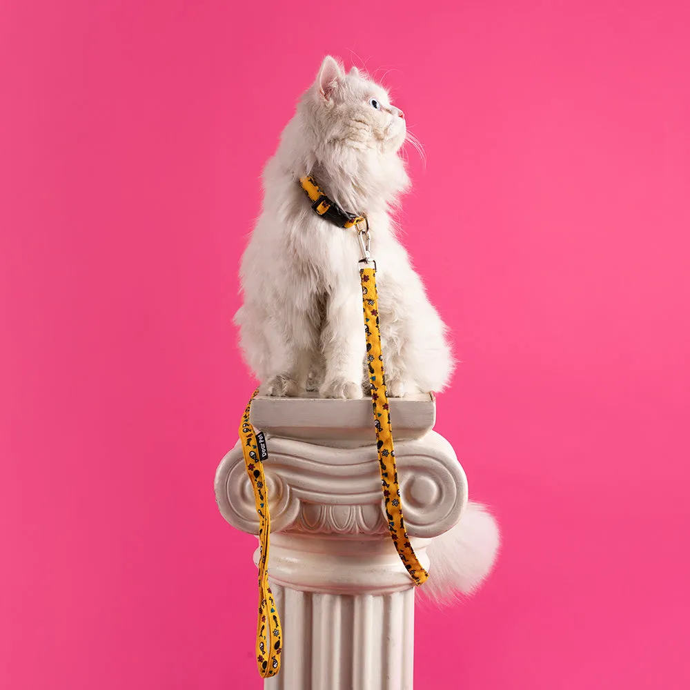 Dear Pet Something's Fishy Cat Collar & Leash Set in Yellow