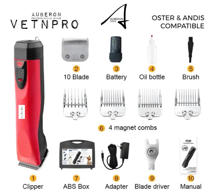 Dog Clippers Pro Range Wahl Andis   Oster A5 Compatible Cord   Cordless Various Colours Dog Grooming VetnPro Range