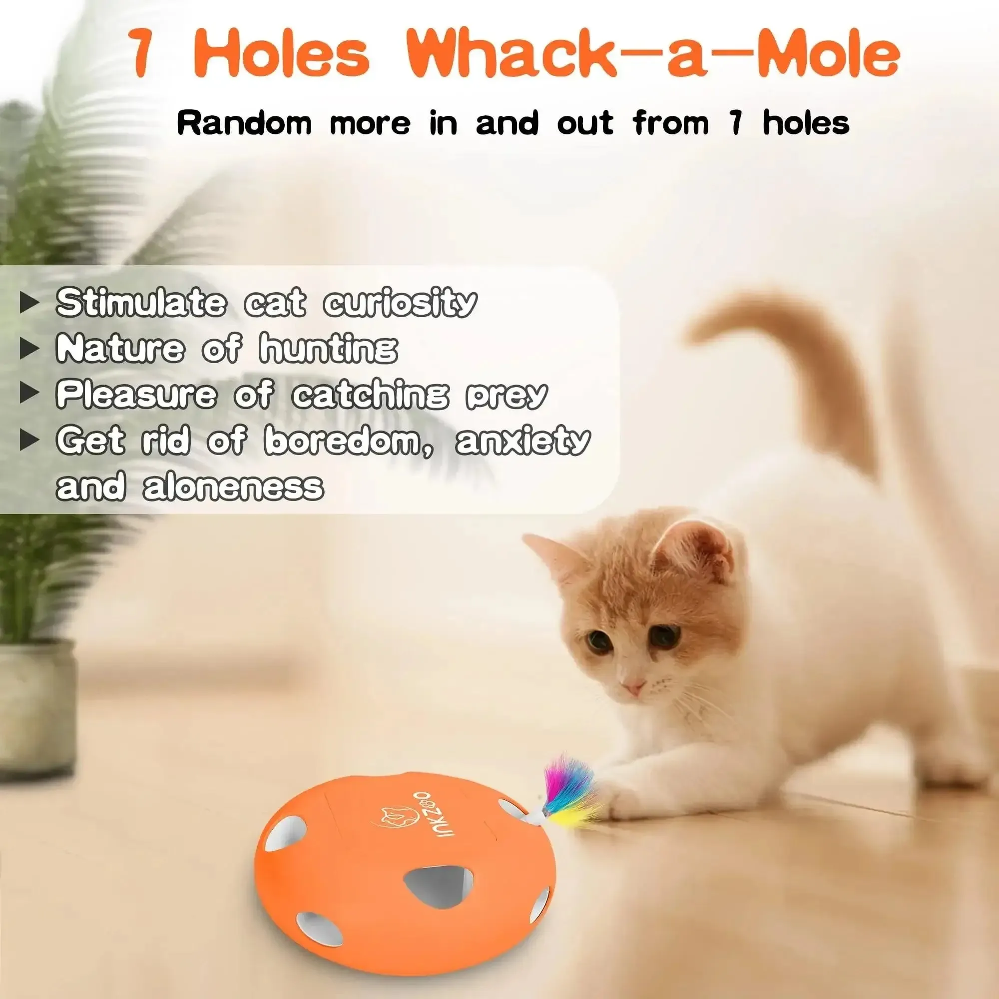 INKZOO Smart Whack-A-Mole Cat Toy