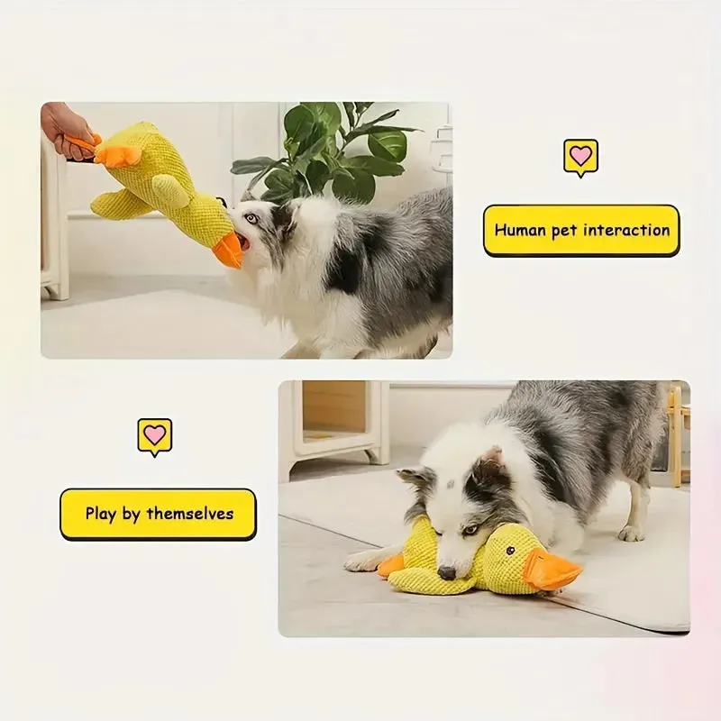 Interactive Duck Squeaky Plush Toy