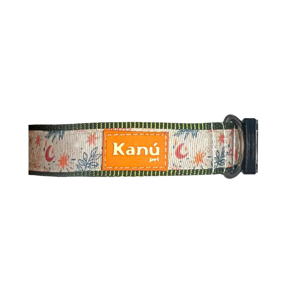 Kanu Pet Olive Green/ Foliage Moon Dog Collar