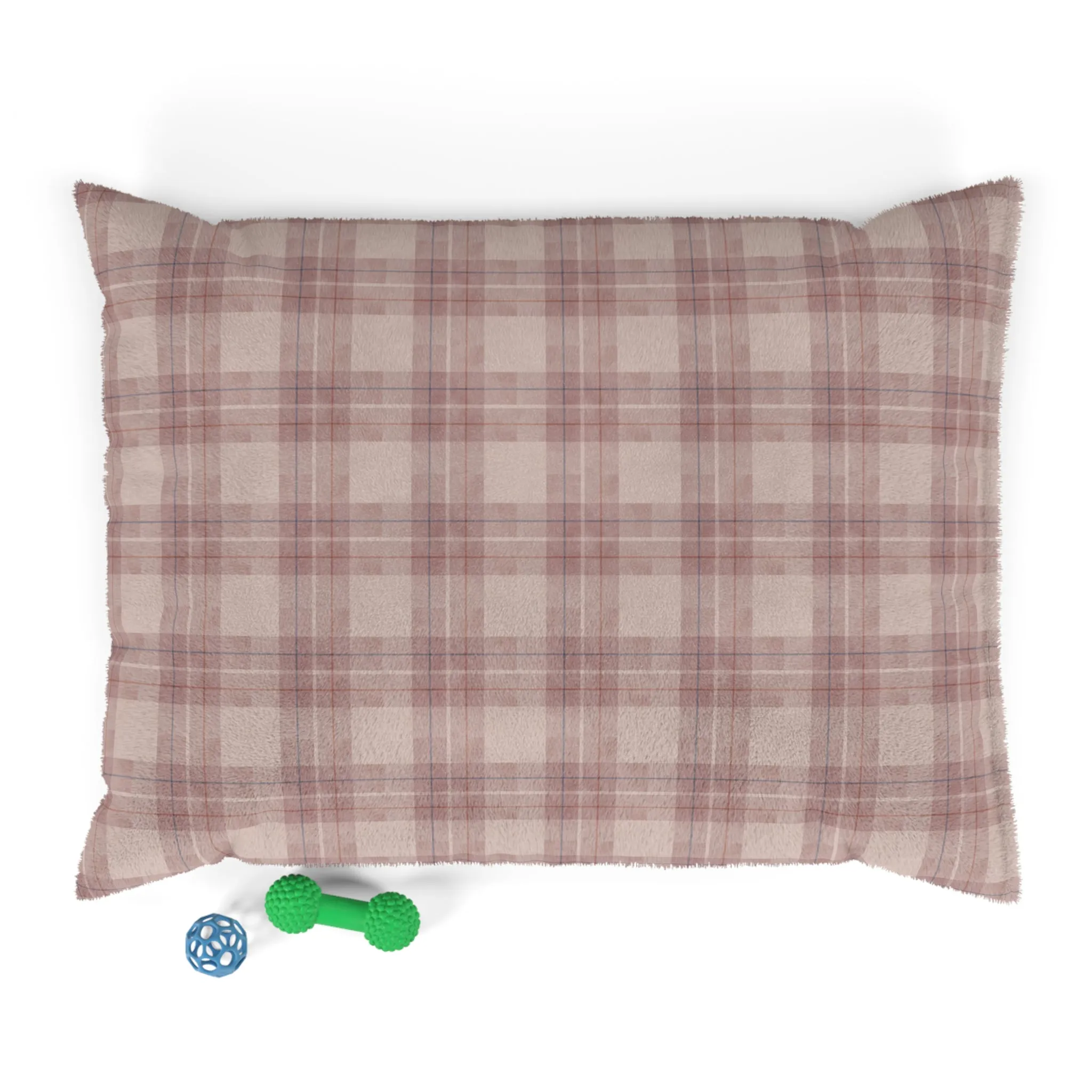 Luxury Pet Bed, feather soft fleece, Cream Tartan