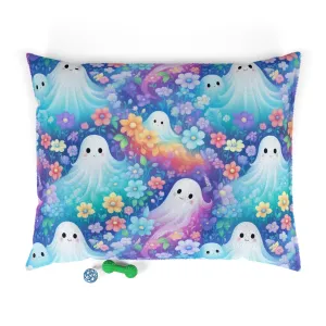 Luxury Pet Bed, feather soft fleece, Halloween Ghosts