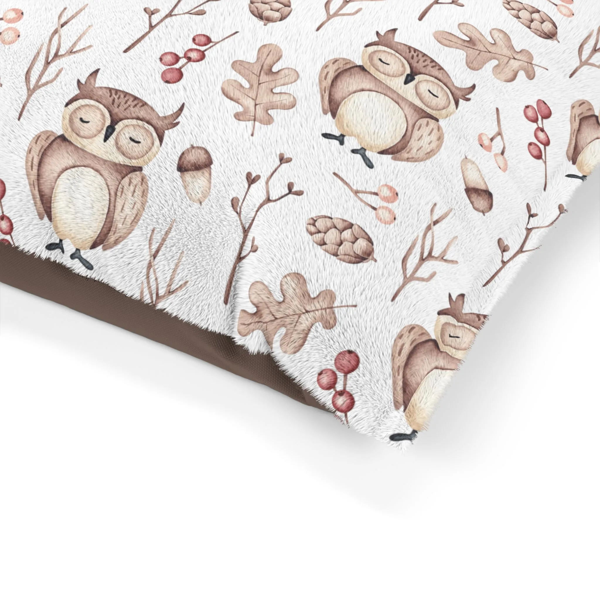 Luxury Pet Bed, feather soft fleece, Owls