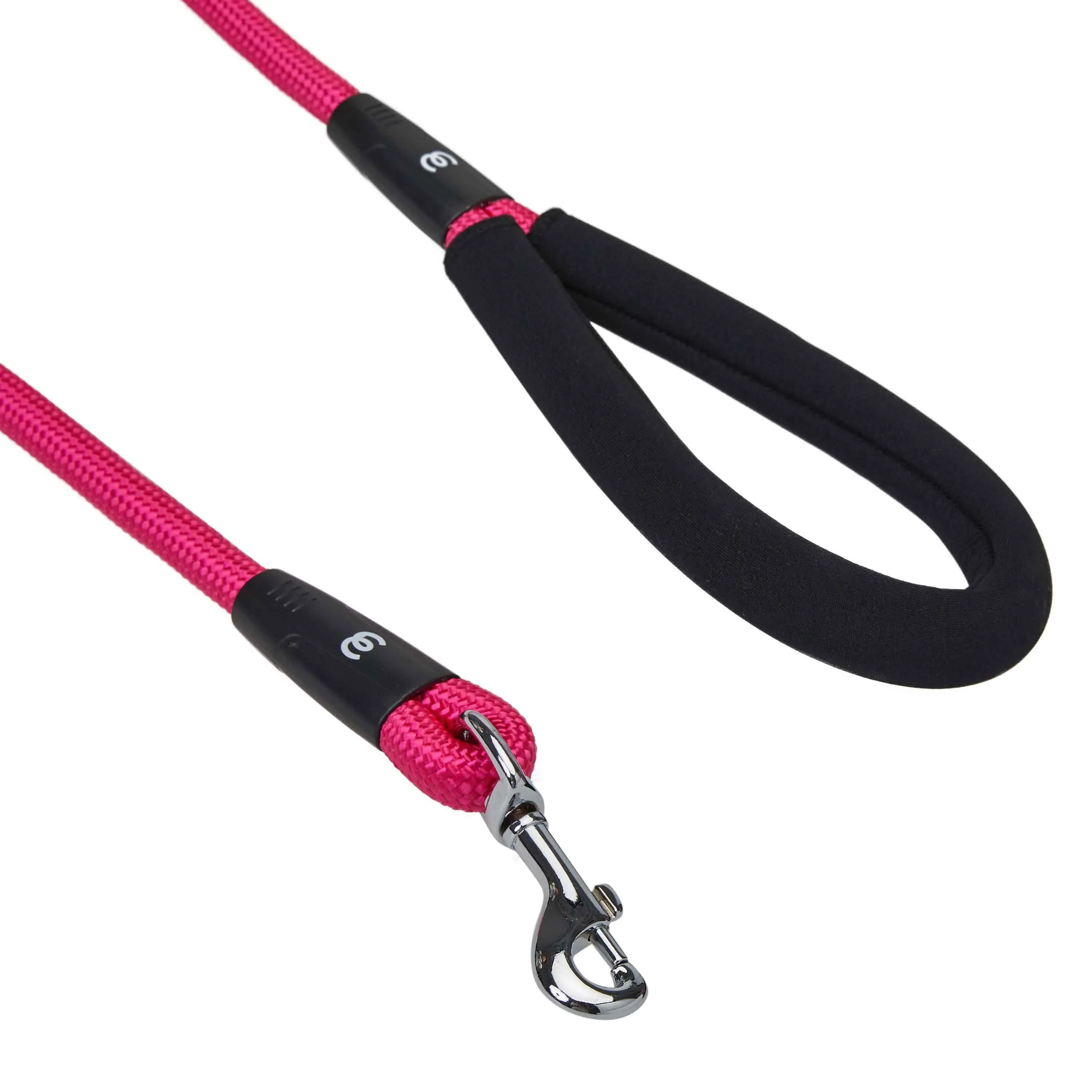 Nylon Dog Rope Leash with Neoprene Handle for Girl Boy, 4ft, Blue Pink