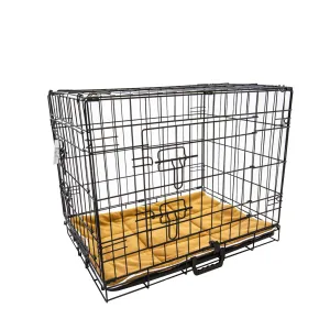 Paw Mate Wire Dog Cage Foldable Crate Kennel 24in with Tray   Cushion Mat Combo