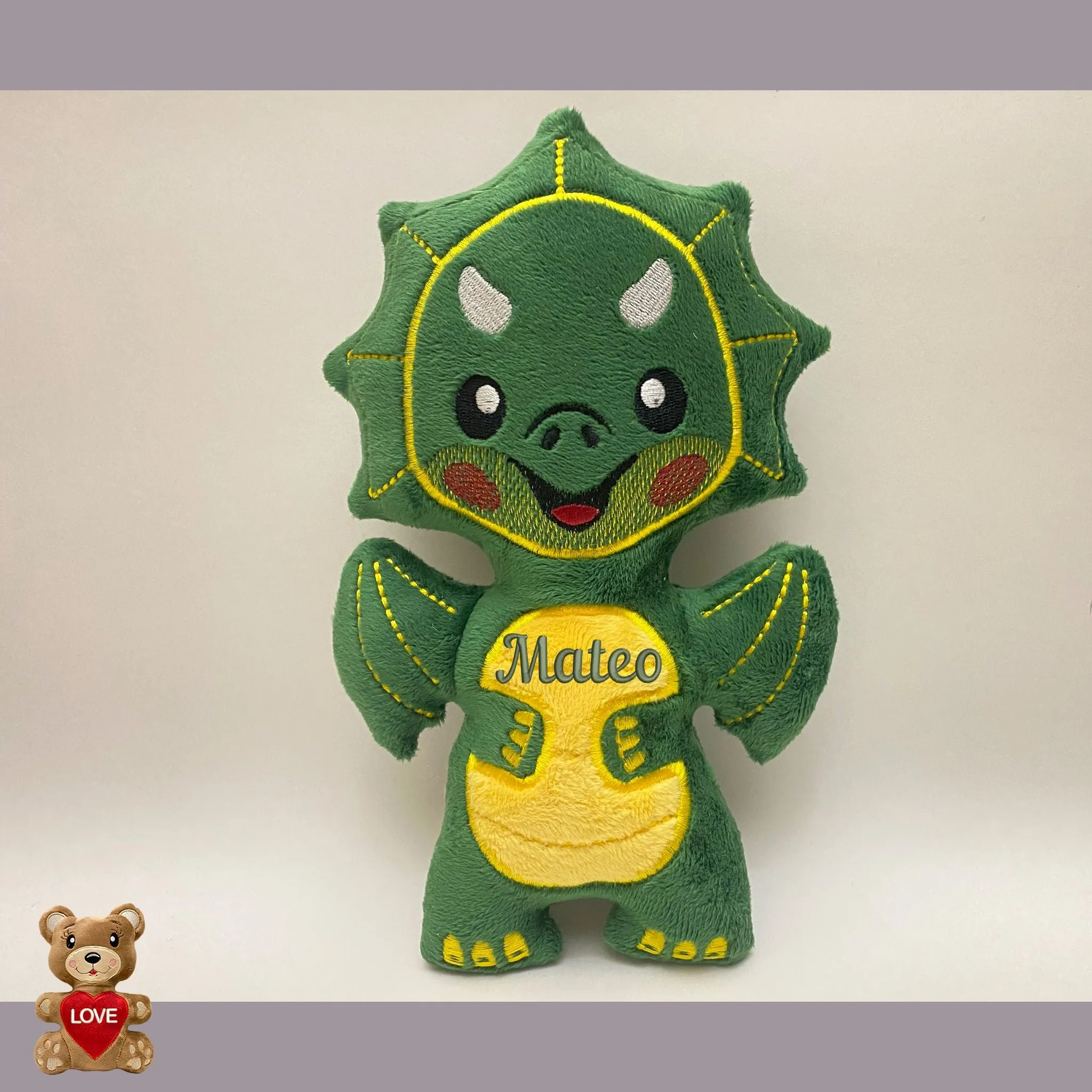 Personalised Green Dragon Stuffed toy - Custom Gifts For Children