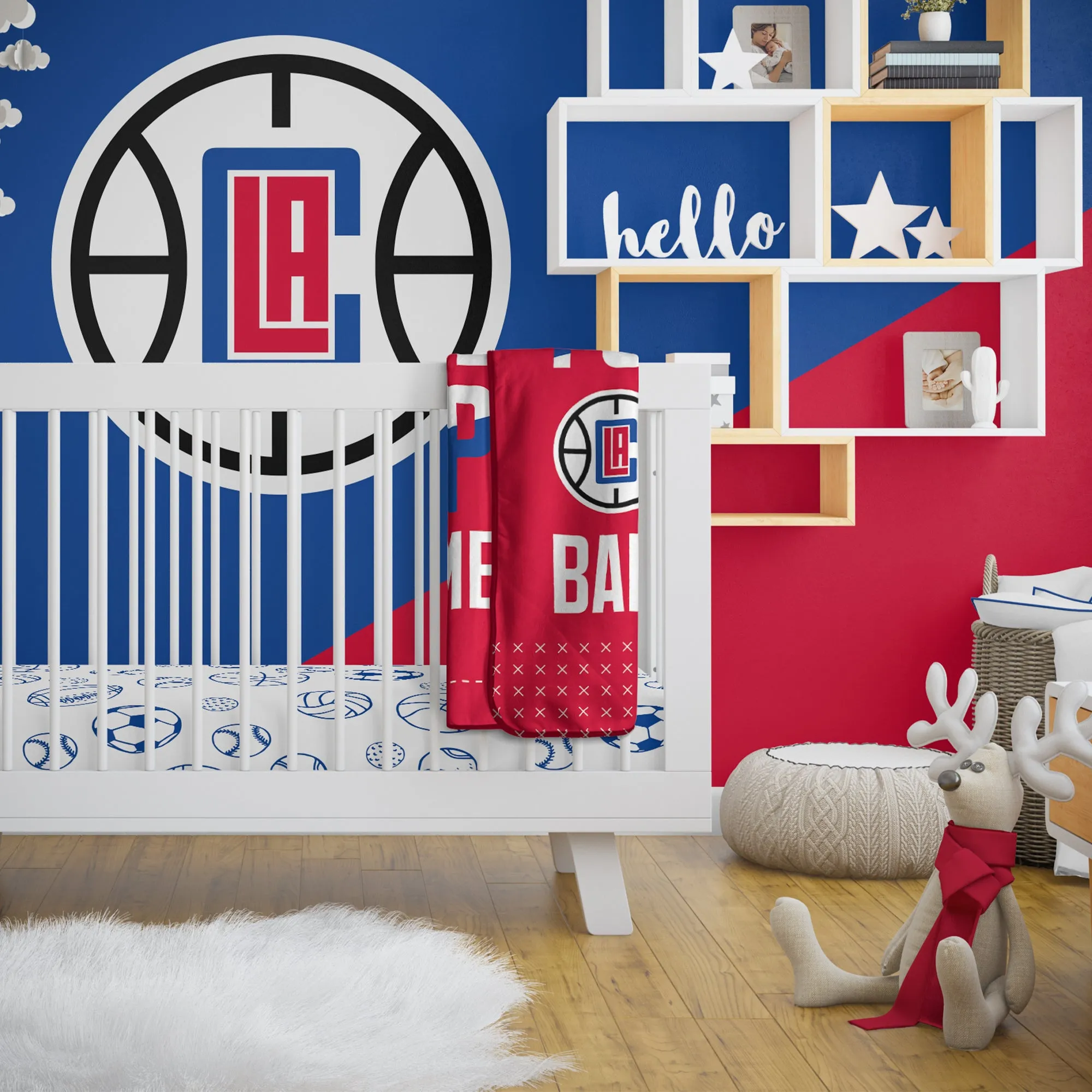 Personalized Los Angeles Clippers MVP Baby Pixel Fleece Blanket