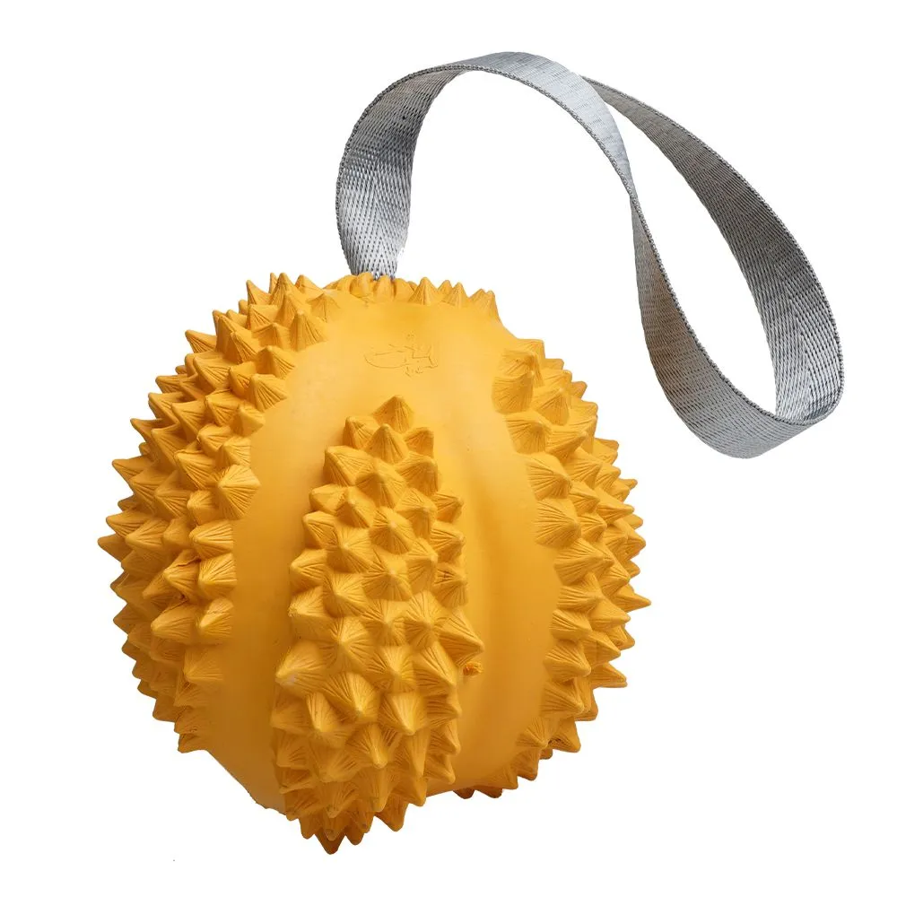 Petopia Tough Durable Durian with Strap Large Rubber Dog Toy Assorted Colours***