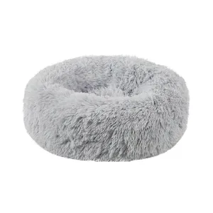 Plush Donut Faux Fur Calming Pet Nest - Grey - L