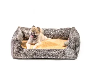 Salt & Pepper Black Cowhide Pet Bed , 22X29X8"