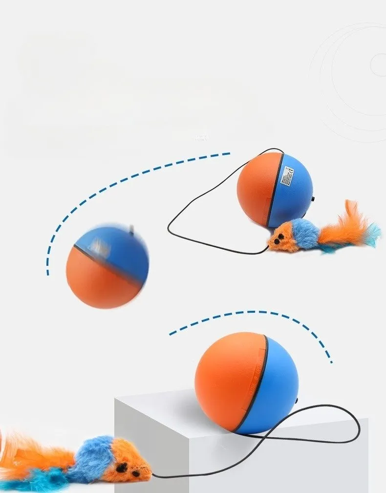 Smart Interactive Cat Toy Ball with Long Tail Teaser