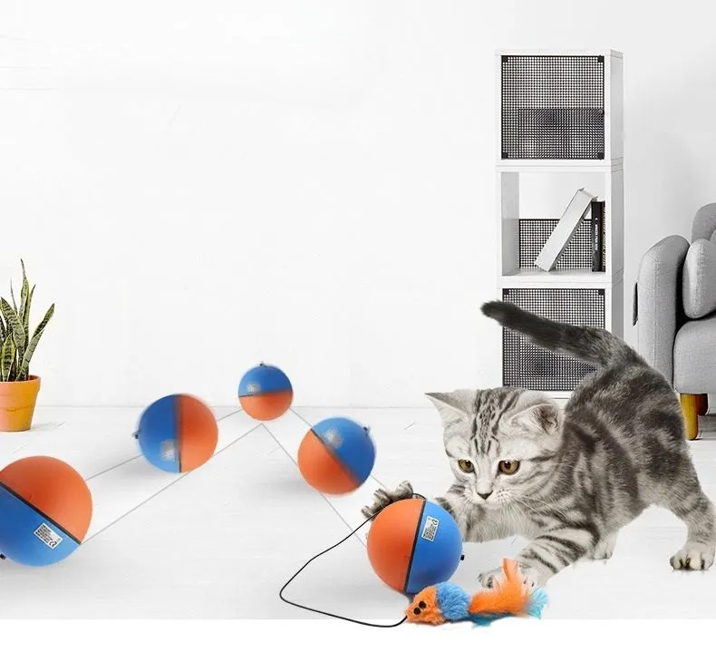 Smart Interactive Cat Toy Ball with Long Tail Teaser