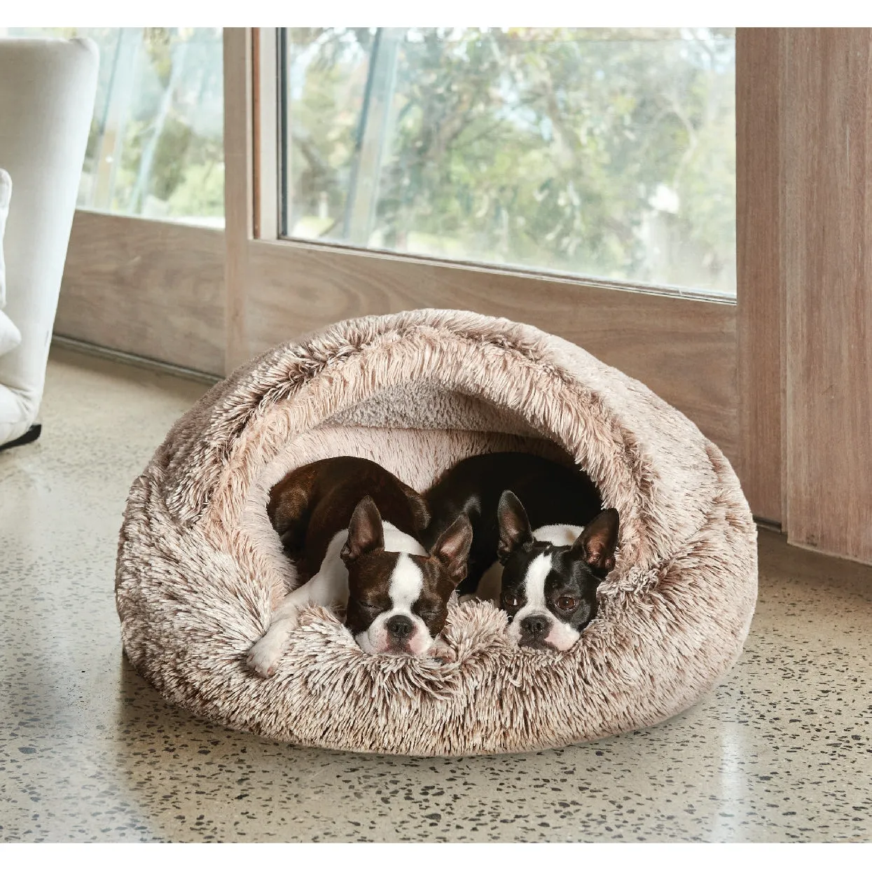 Snooza Hooded Cuddler Soothing and Calming Mink Dog and Cat Bed Small