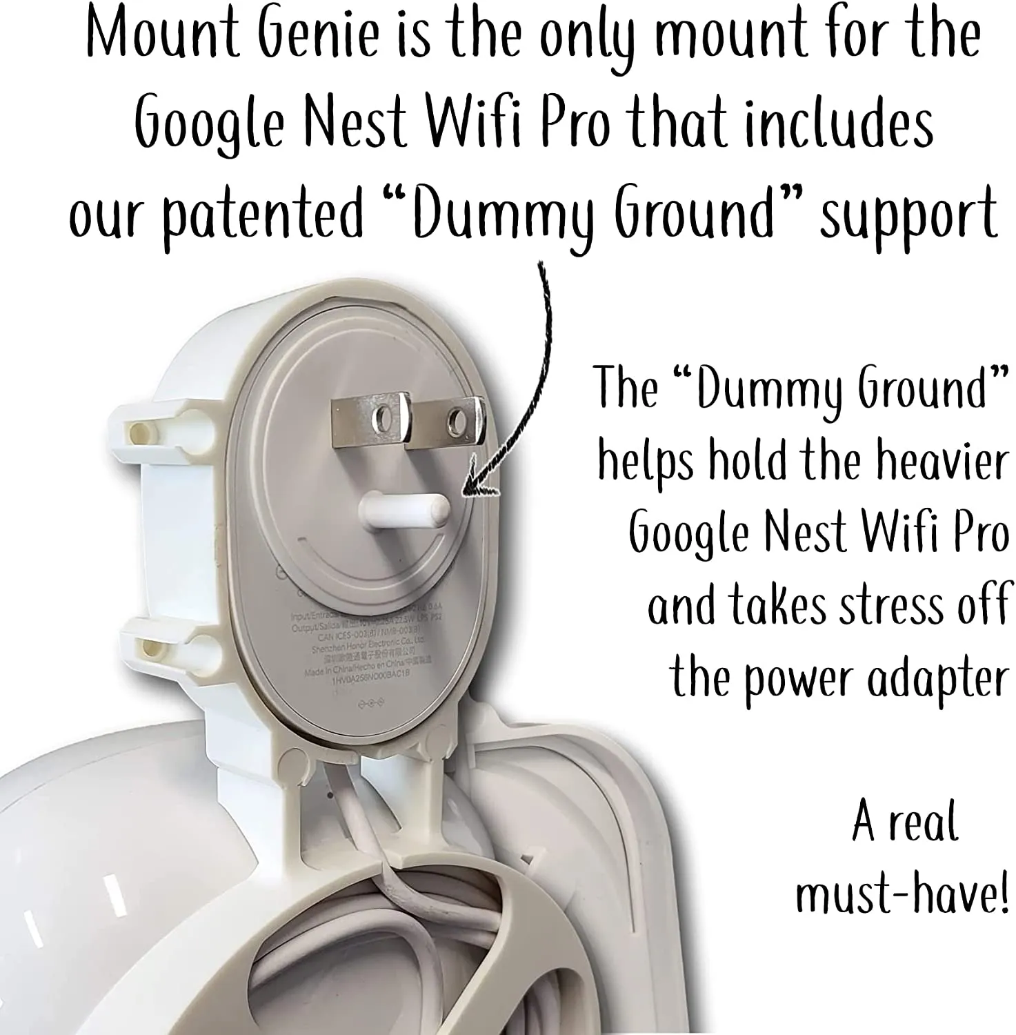 The Nest WiFi Pro Genie Outlet Holder | Reinforced Support | Horizontal and Vertical Outlets