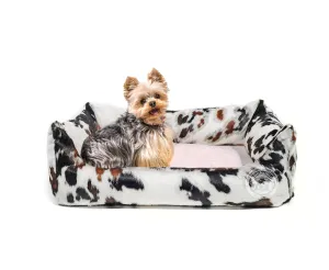 Tricolor Cowhide Pet Bed, 22X29X8"