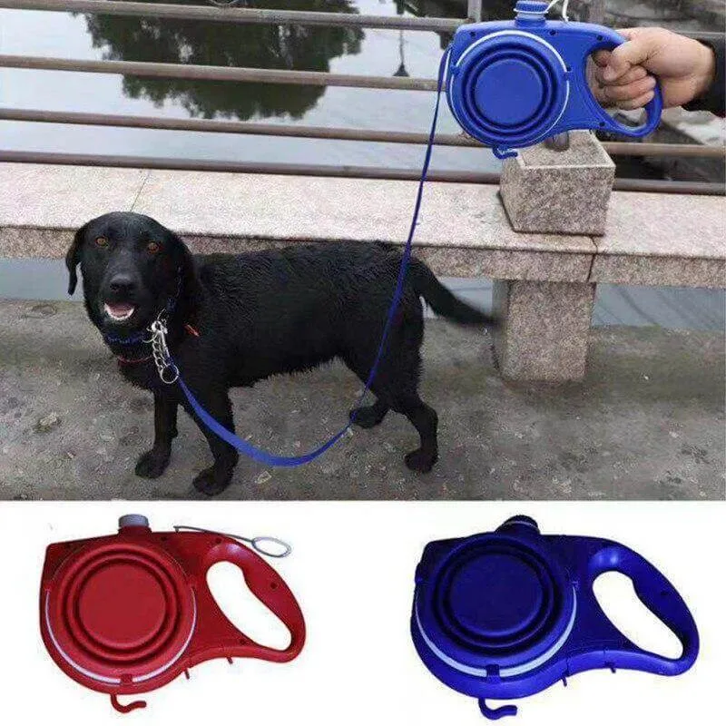 Water Bottle Retractable Dog Leash