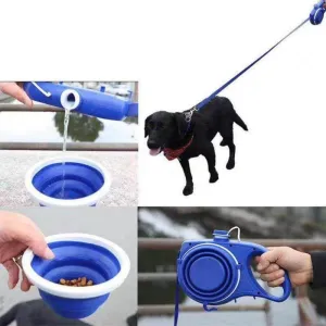 Water Bottle Retractable Dog Leash